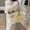 Large Capacity Straw Bag Women's Bag 2025 New Summer Fashion Vegetable Basket Bag Beach Woven Shoulder Tote Bag