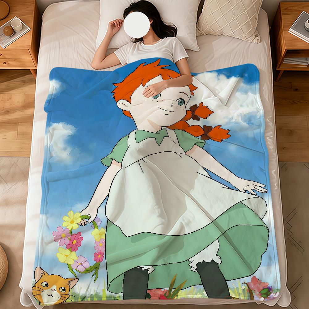 Классическое аниме Энн из Зеленых Крыш Фланелевое Мягкое Теплое Плюшевое Одеяло Диван Гостиная Домашнее Животное Дом Спальня Подарок Дом Автомобиль Портативное