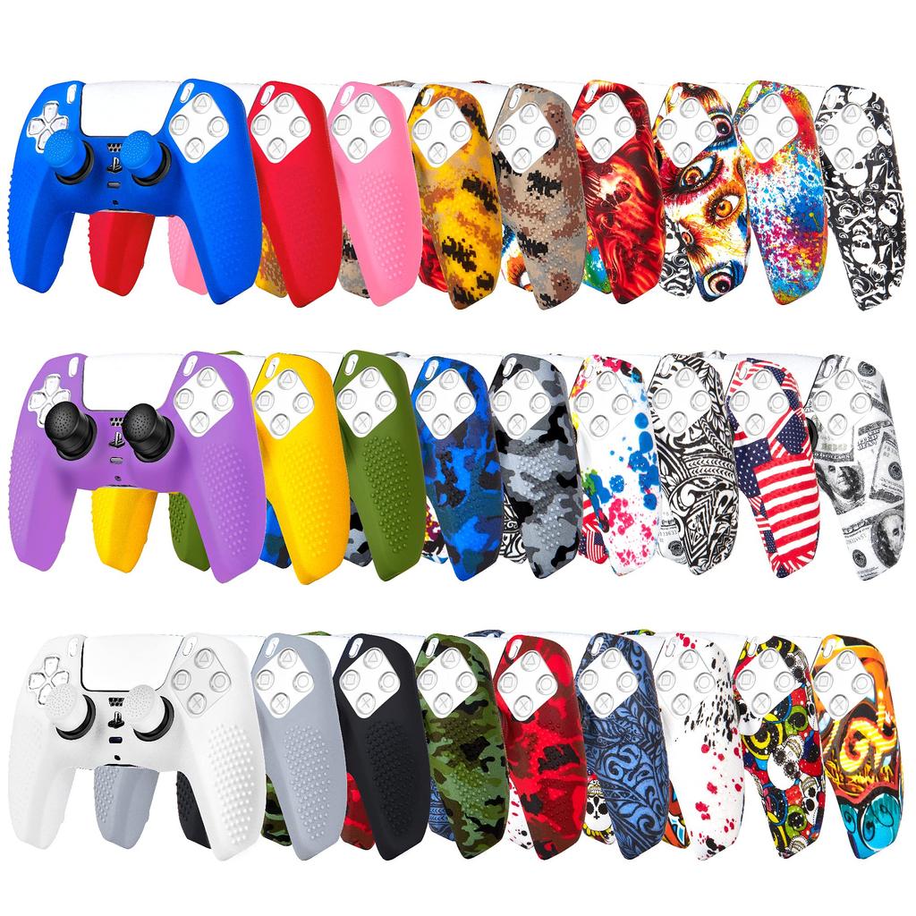 JYXETOV PS5 Controller Cover Storage Bag Free 8 Button Silicone Can Be Charged with the Original Suitable for Printing Pattern + (27 Options), Cap,