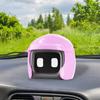 Helmet Car Robot Cute Driving Buddy Robot Figurine Toy Car Dashboard Mini Ornament