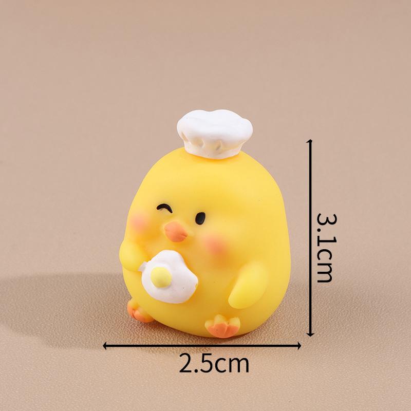 Творческий мультфильм Цыпленок Фигурка Милый цыпленок Маленькие украшения для рабочего стола Маленькие украшения для салона автомобиля Аксессуары Подарки
