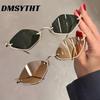 Non-polarized Fashion Vintage Small Alien Mirror Sunglasses Women Metal Rimless Sun Glasses Ladies Hipster Sexy Eyewerar