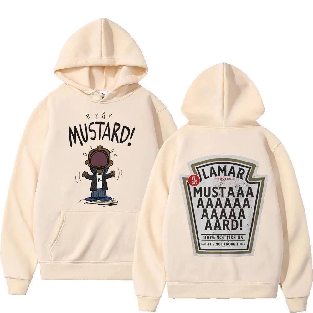 Rapper Kendrick Lamar Mustard Graphic Hoodie Vintage Hip Hop Clothing Pullovers Men Women Fashion Casual Long Sleeve Sweatshirts