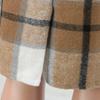High-Waisted Women's Plaid Pencil Skirt - Knee-Length Wool Skirt for Autumn and Winter