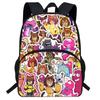 Kids Cartoon Backpack School Lightweight Ergonomic Dual Strap Bag With Printed Design Oxford Fabric Grade 1-2 Students