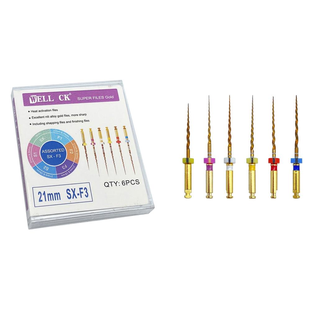 Зубной файл корневого канала, золотые эндодонтические суперфайлы, золотые эндодонтические файлы, 25 мм, никель-титан
