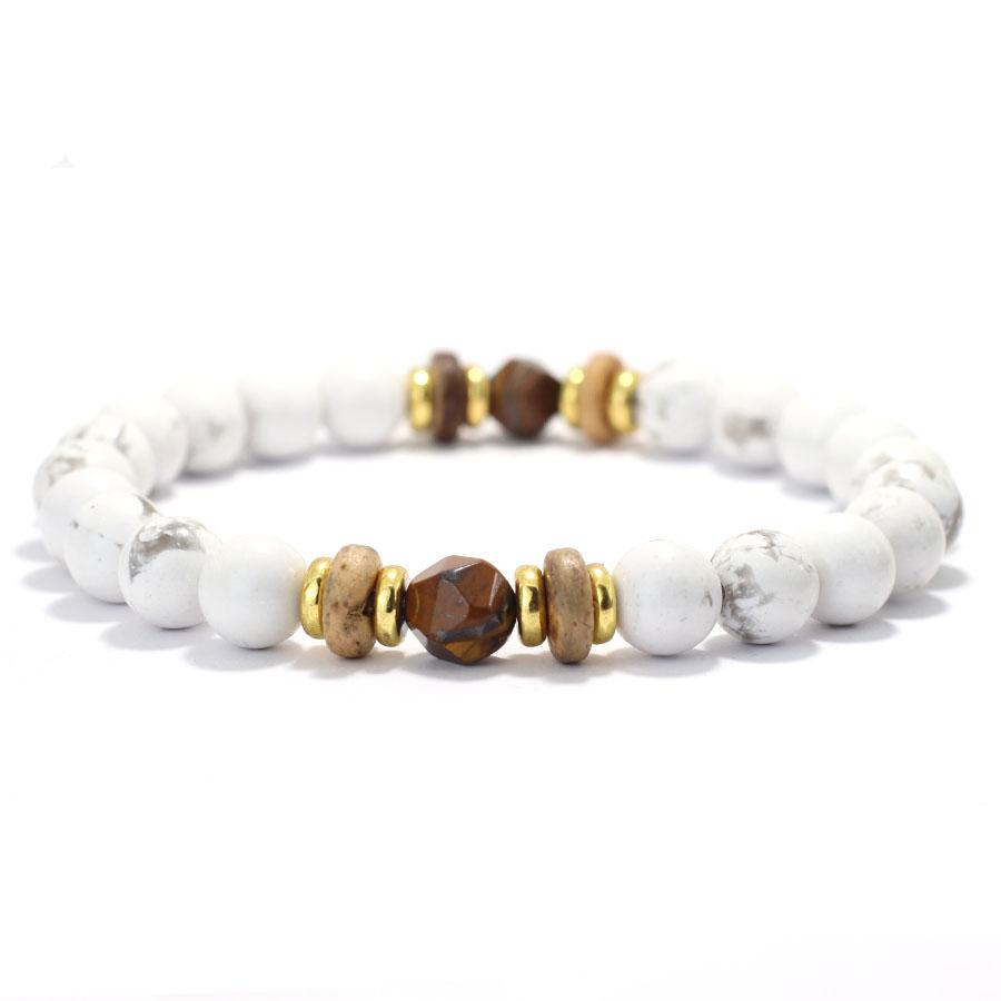 Новый браслет из натурального камня оникса и тигрового глаза для мужчин и женщин, латунные деревянные бусины, браслет-подвеска для пары, 8 мм, бисерный браслет, Pulsera