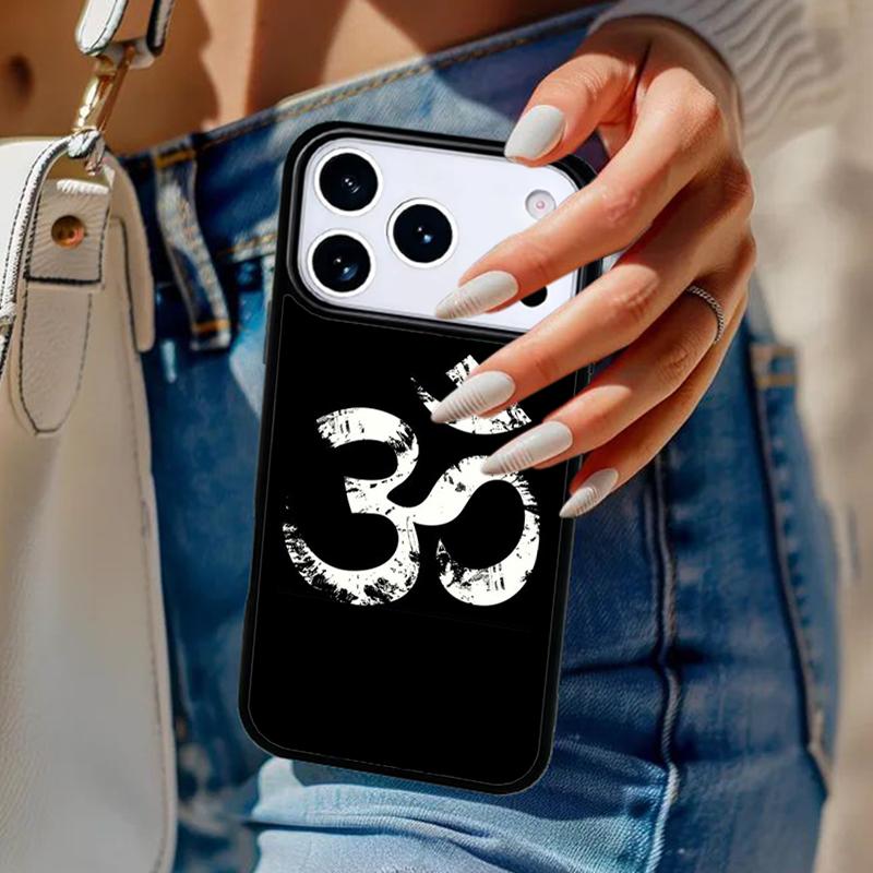 Aum om Намасте символ цветочный дзен йога Чехол для телефона Для iPhone 17 Air 14 15 13 12 Max Чехол Для Apple 16 16e 11 Pro Max Plus Coque