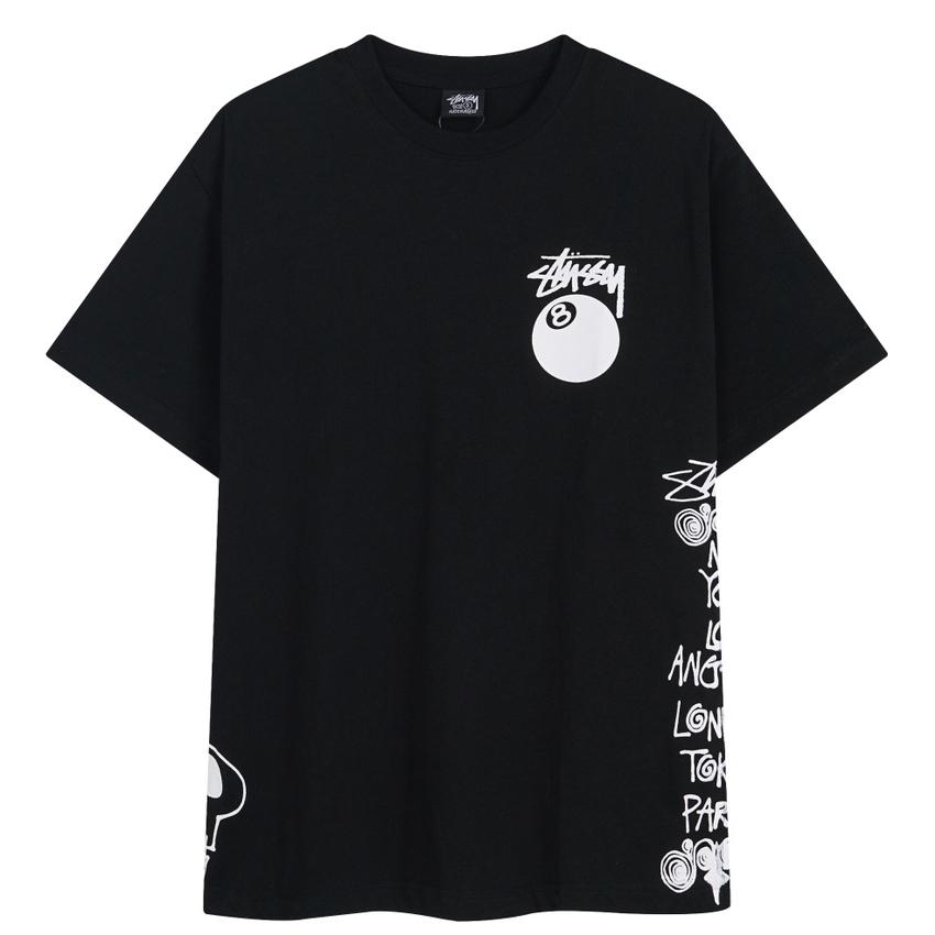 Stussy Летняя новая футболка из высококачественного хлопка с круглым вырезом для мужчин и женщин 2025 года, классический логотип с новым рисунком, парная футболка