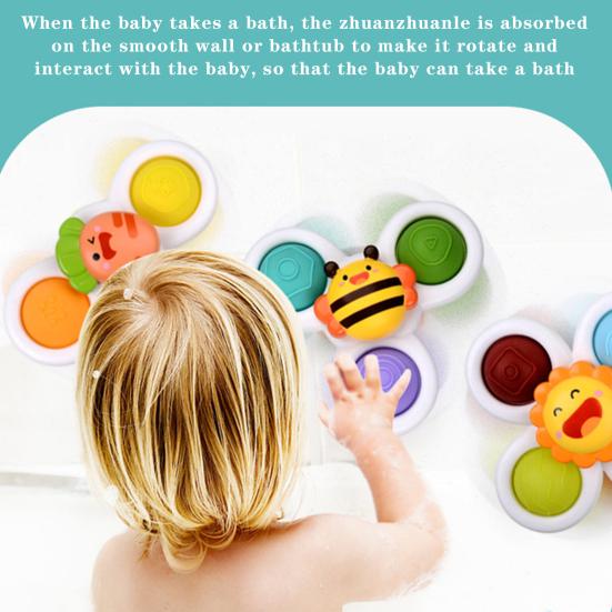 3шт полезный прекрасный цветочный дизайн Spinner игрушка присоска волчок игрушка для ванны для дома