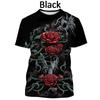 2024 Новейшая футболка с принтом роз 3D, модная, с цветами роз, для мужчин и женщин, креативная, повседневная, тонкая, с коротким рукавом