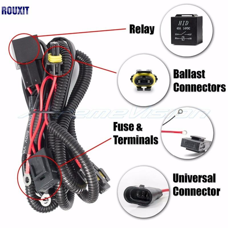 H1 H3 Car hid xenon H7 wire harness 35/55w 9005 9006 HB3 HB4 HID Relay Harness wiring kit motorcycle 12V Headlight