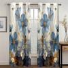 2pcs Vintage Sunflower Print Curtain Digital Printing Living Room Curtains, Grommet Top Rod Pocket Hook Curtains