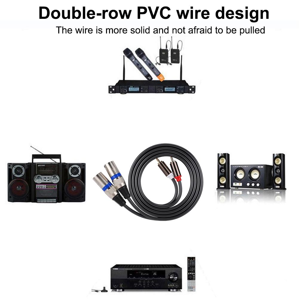 1,5 м для кабеля RCA-папа-разъем XLR, аудиоадаптер, патч-корд, двухрядный провод из ПВХ