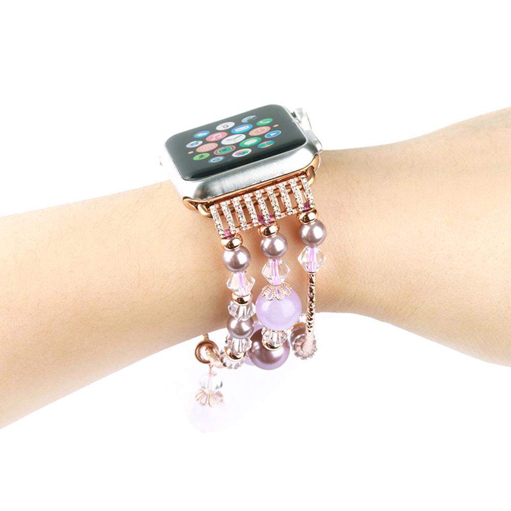 Fashion Faux Agate Beads Bracelet for Apple iWatch Series 1 2 42/38mm Women's Watch Band Strap