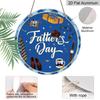 2D Flat 1pc, 8x8 in, Happy Father's Day aluminum metal logo, family gift window decoration, porch, room, home, wall decoration, easy to hang