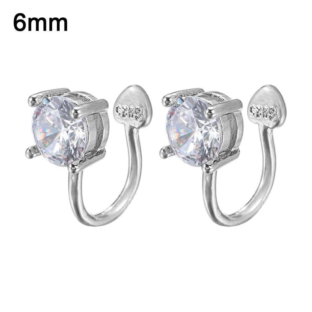 6мм 4мм Женские Мужские Вечеринка Циркон Кафф на ухо Без пирсинга Козелка Серьги Серьги без пирсинга