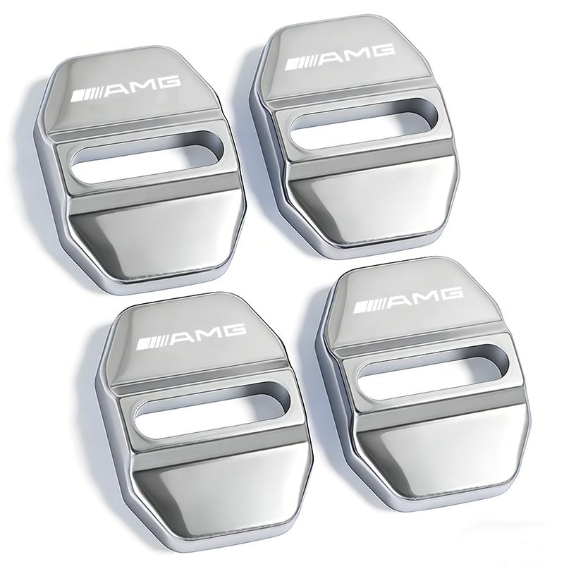 4Pcs Car Door Lock Cover Stainless Steel Protector Tire Valve For Mercedes Benz AMG W204 W205 W203 W211 W212 W213 W201 W210 W168 CA1