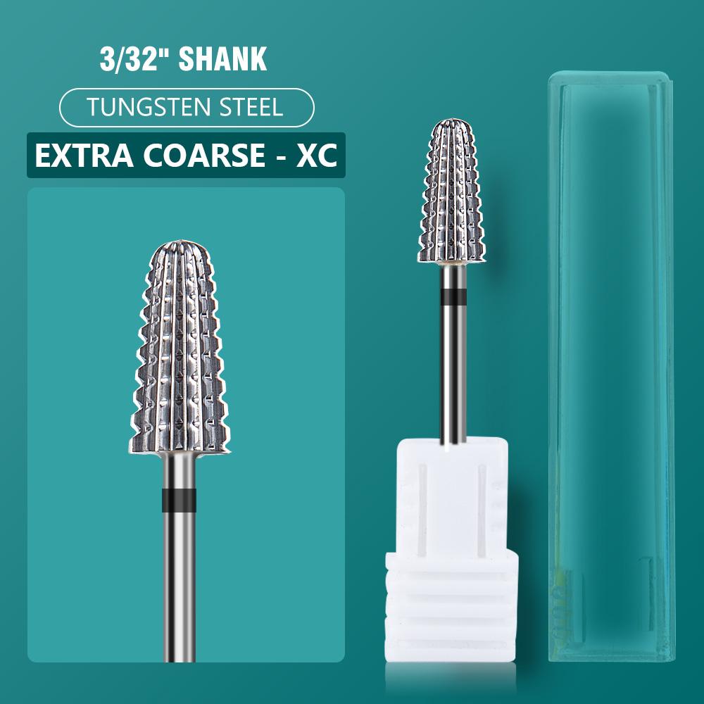 5 In 1 Carbide Tungsten Nail Bit Dual Rotation Volcano/Tornado Milling Cutters Fast Remove Acrylic Hard Gel ManucureTools