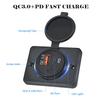 24V USB Fast Charging Socket RV USB Socket Panel 38W Fast Charging Car Charger Socket with LED Light for Car Bus Truck Boat ATV