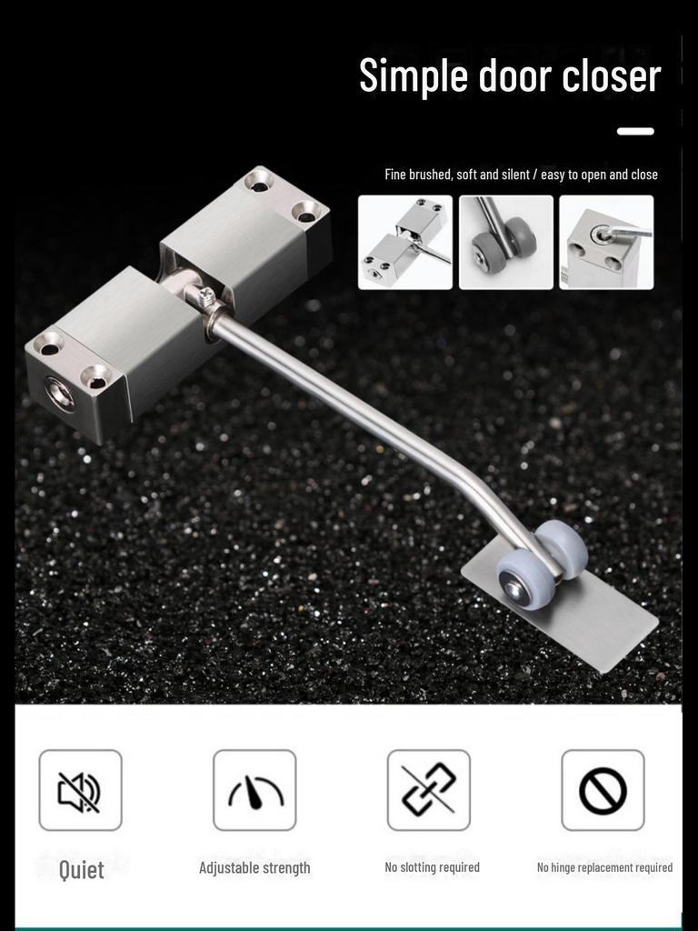 Бытовой невидимый автоматический дверной доводчик с бесшумной пружинной петлей и буфером