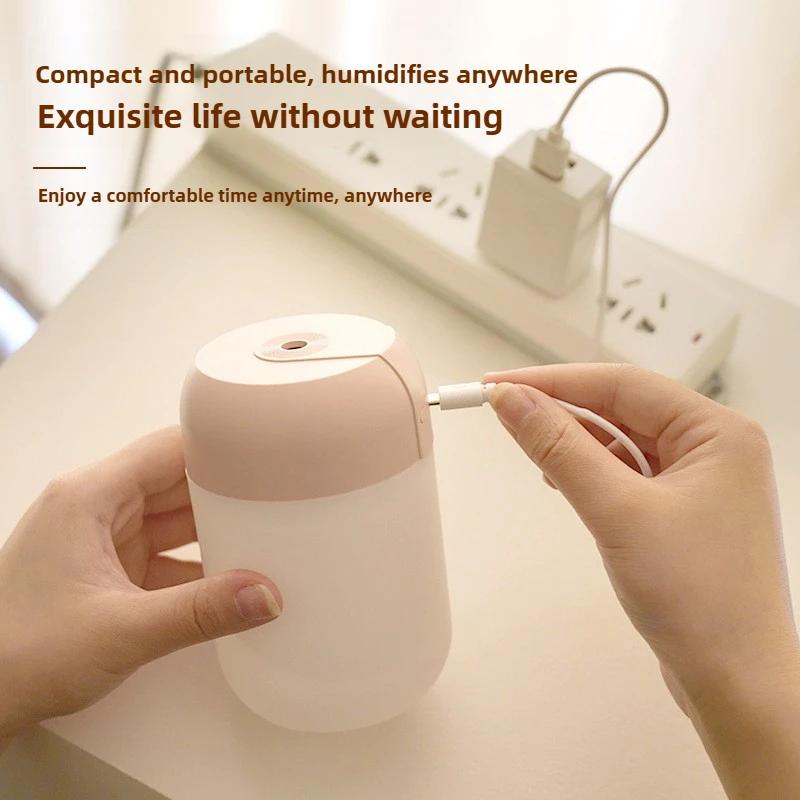 Portable 300ml Air Humidifier Aroma Oil Humidificador for Home Car USB Cool Mist Sprayer with Colorful Soft Night Light Purifier