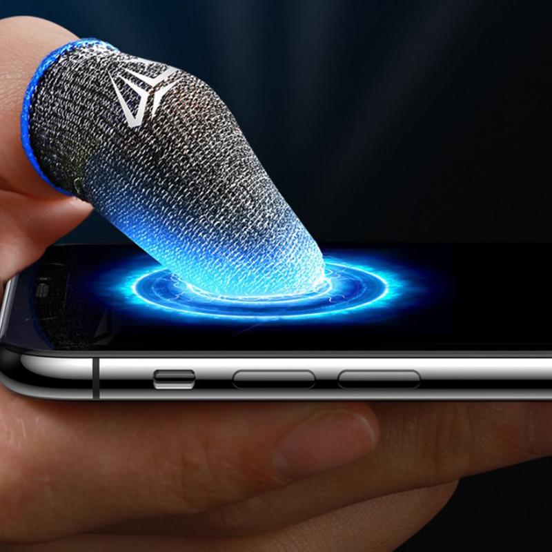 2Pcs Mobile Game Fingertip Gloves For Gamer Sweatproof Anti-Slip Touch Screen