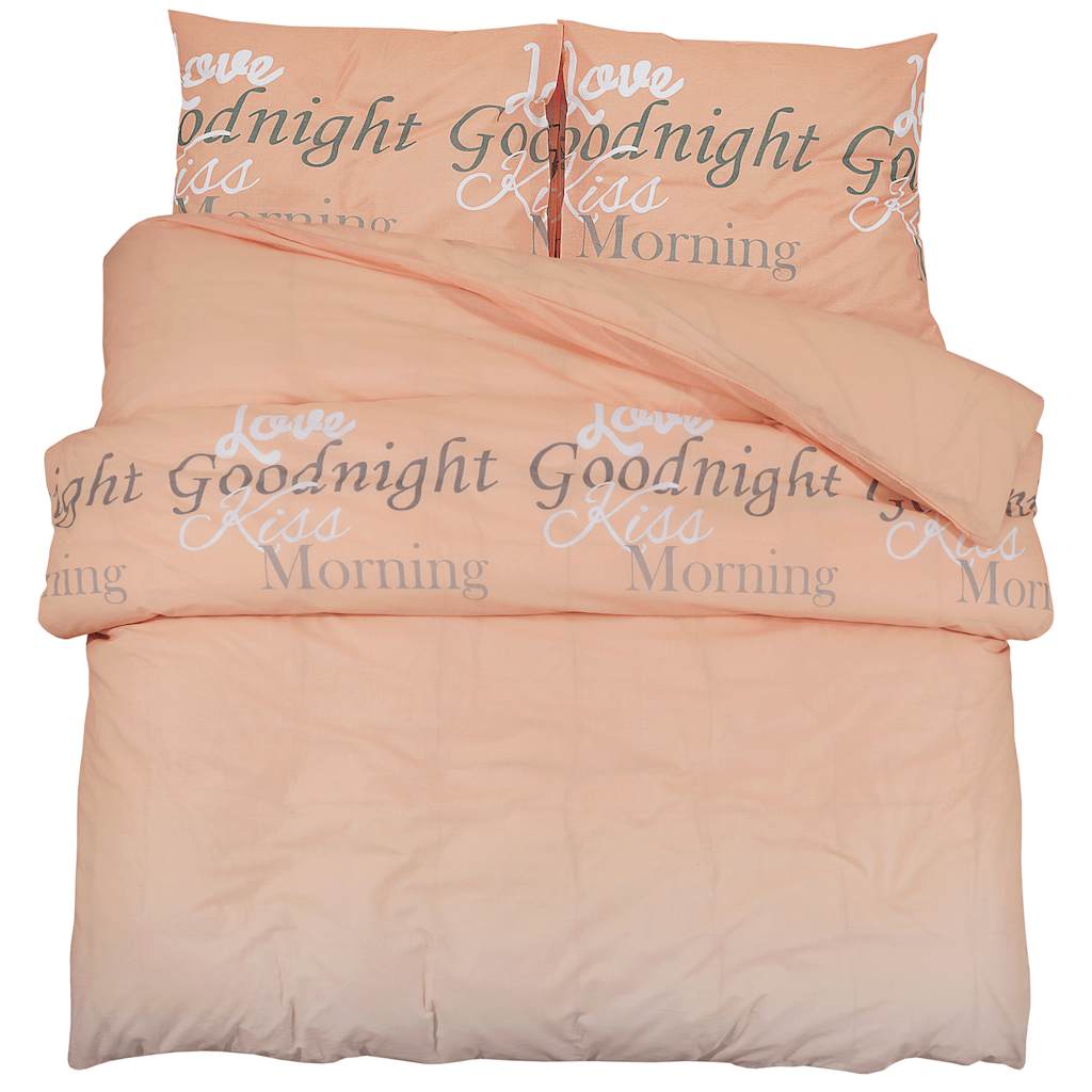 Pink Bed Linen Set 225 x 220 cm Cotton