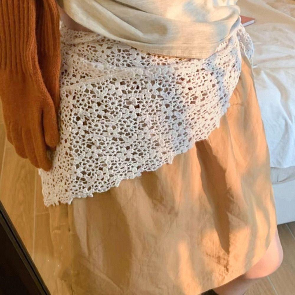 Cape Lace Shawl Fake Collar Hip Scarf Simple Lace Triangle Scarf Female