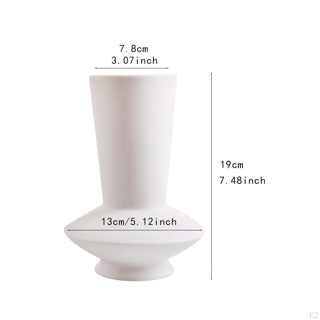 Elegant Vase Modern Flower Geometric White Ceramic European Minimalist for