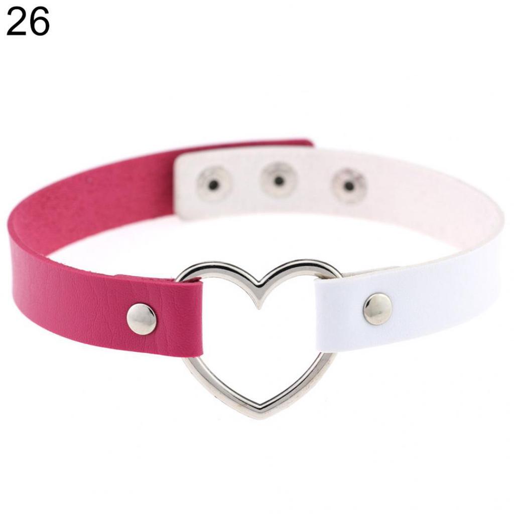 Женский панк колье-чокер из искусственной кожи с сердечком, ювелирное украшение, шарм, подарок AVE