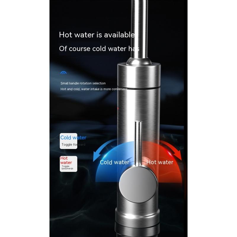 Кухонный электрический кран для горячей воды из нержавеющей стали, мгновенный трехсекундный кран для горячей воды, горячая и холодная вода