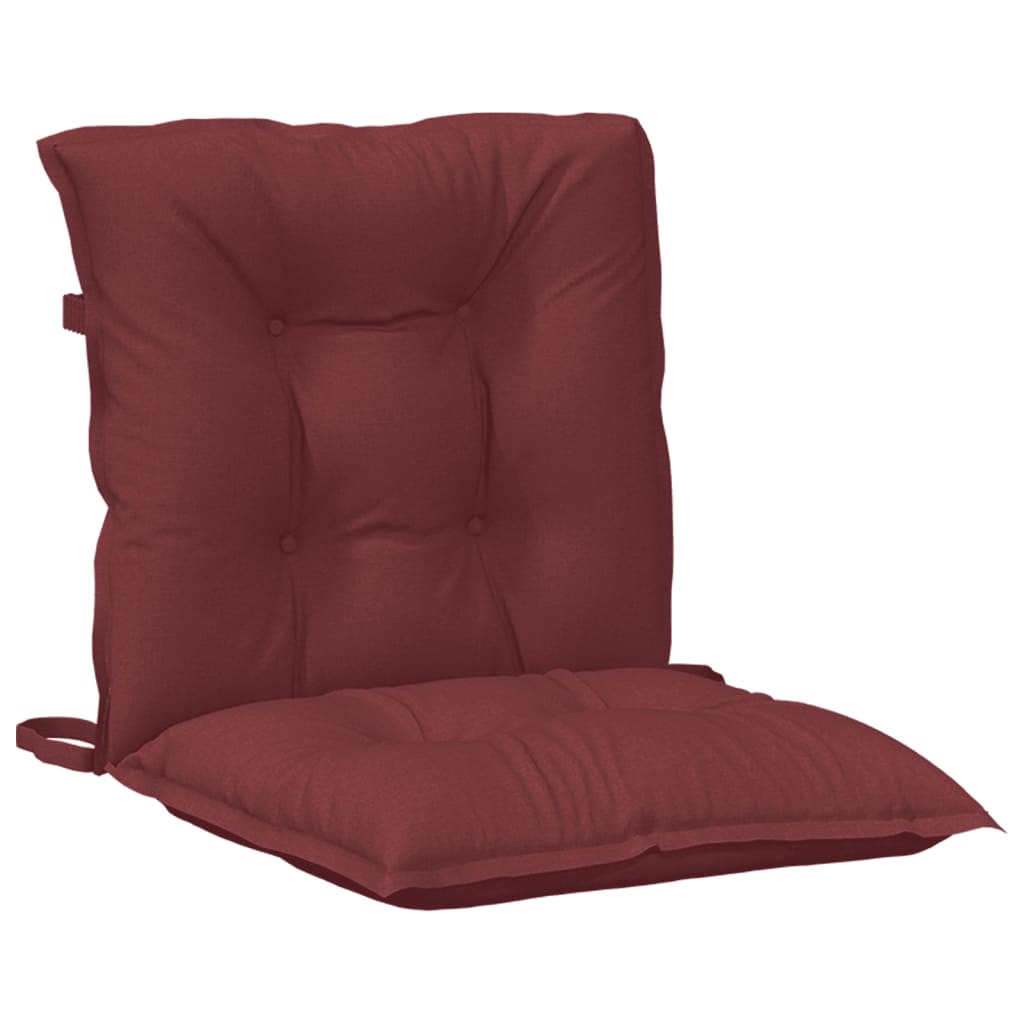 Low Back Chair Cushions 6 pcs Melange Burgundy 100 x 50 x 7 cm Fabric