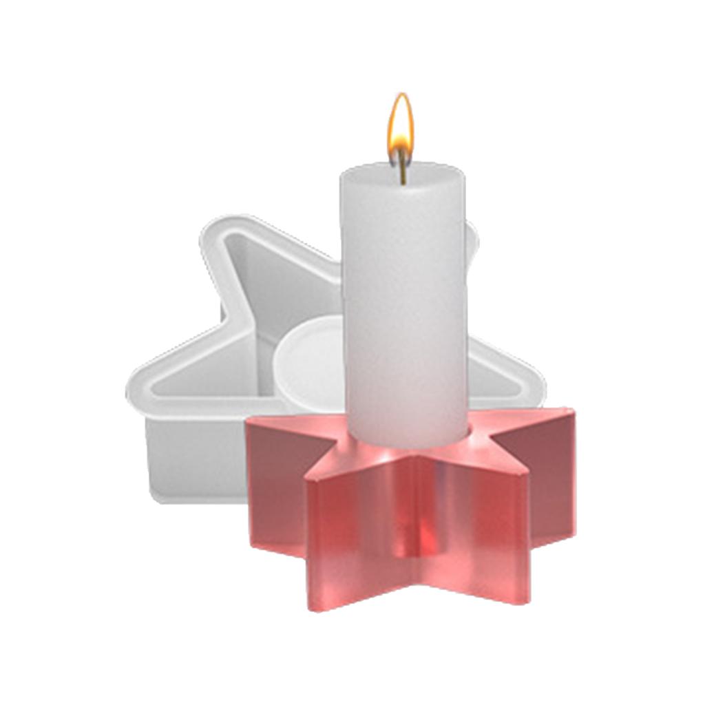 Heart Silicone Candlestick Molds Geometric Star Round Candle Holder Mould Home Decors Star Candle Holder Home Ornament