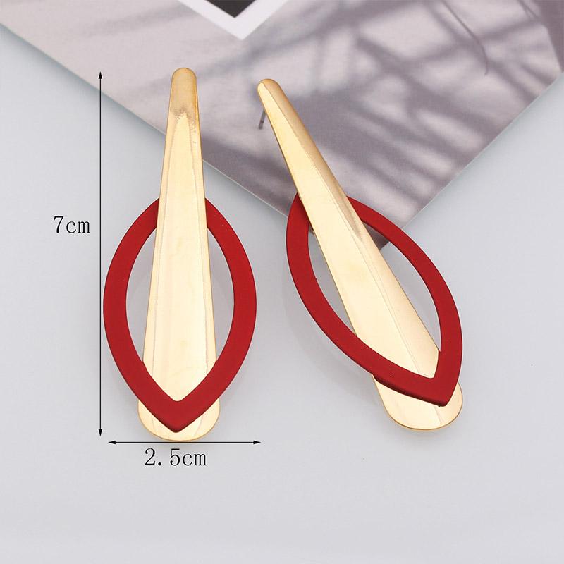 Новые винтажные увеличенные серьги для женщин, металлические лакированные листья, модные индивидуальные универсальные модные аксессуары для женщин