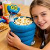 Blue Snake Popcorn Bucket Large Capacity Portable 3D Printed Reusable Popcorn Snack Bowl Container Cartoon