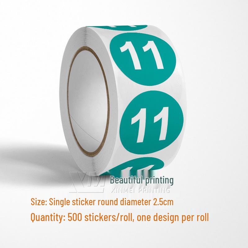 Самоклеящиеся круглые наклейки с номерами 1-33 – Цветные этикетки-идентификаторы в рулоне