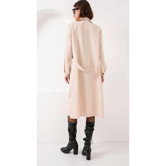 5853 Double Breasted Trench Coat - Beige