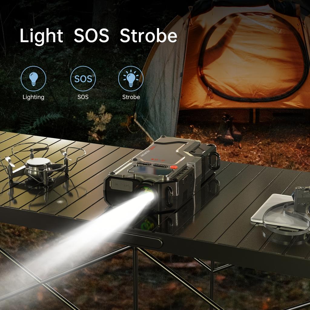 5000A Car Starter with Air Pump, 5-in-1 Function Starter Box, 150PSI Starter Battery Pack with Digital Tire Charger, Portable Car Battery Charger