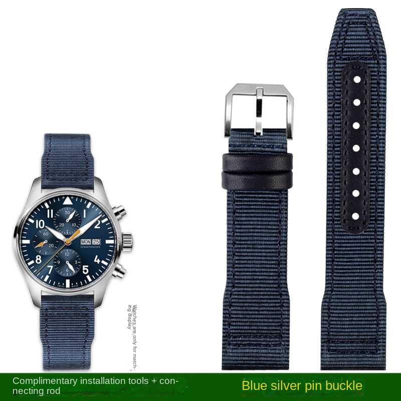 20мм 21мм 22мм Нейлоновый ремешок для часов для IWC Universal Pilot Mark 18 Spitfire Fighter Portugal Series Канвасовый ремешок для часов Браслет