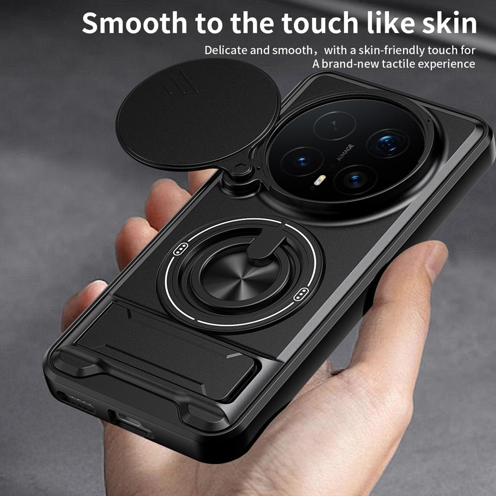 KEYSION Магнитный чехол для телефона HONOR Magic 8 Pro 5G Защита камеры со сдвижной крышкой Вертикальная подставка Кольцо 360 Ударопрочная задняя крышка