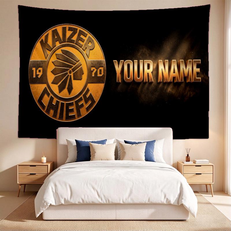 Kaizer Chiefs (1) Custom Name Tapestry Wall Hanging Tapestry Wall Art Decor for Bedroom Living Room