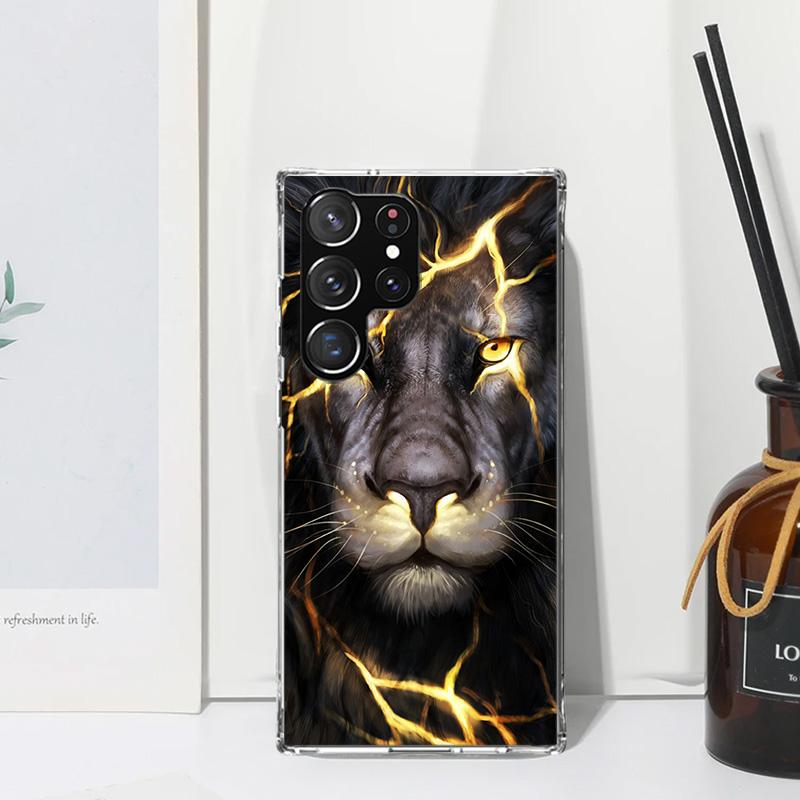 Чехол для телефона 'Лев Альфа-самец Детеныш Король' для Samsung Galaxy S26 S25 Edge S24 FE S23 S22 Ultra S21 Plus S20 + Художественные Fundas Задняя крышка Ga