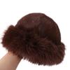 Warm Luxury Plush Hat Thicken Winter Fluffy Hats Fashion Faux Fur Bucket Hat  Girls