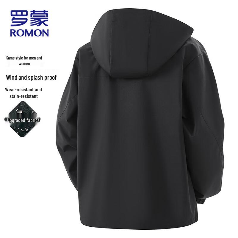 ROMON Men's Business Casual Hooded Jacket