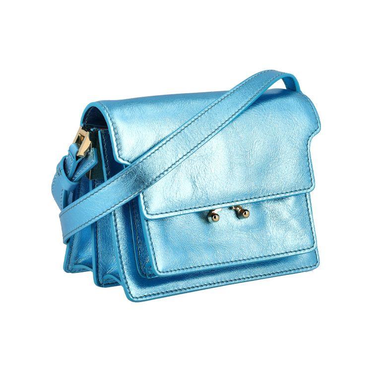 Marni Adjustable Strap Flap Closure Leather Shoulder Crossbody Bag Women Bags Blue SBMP0075Y1-P4565-Z512B