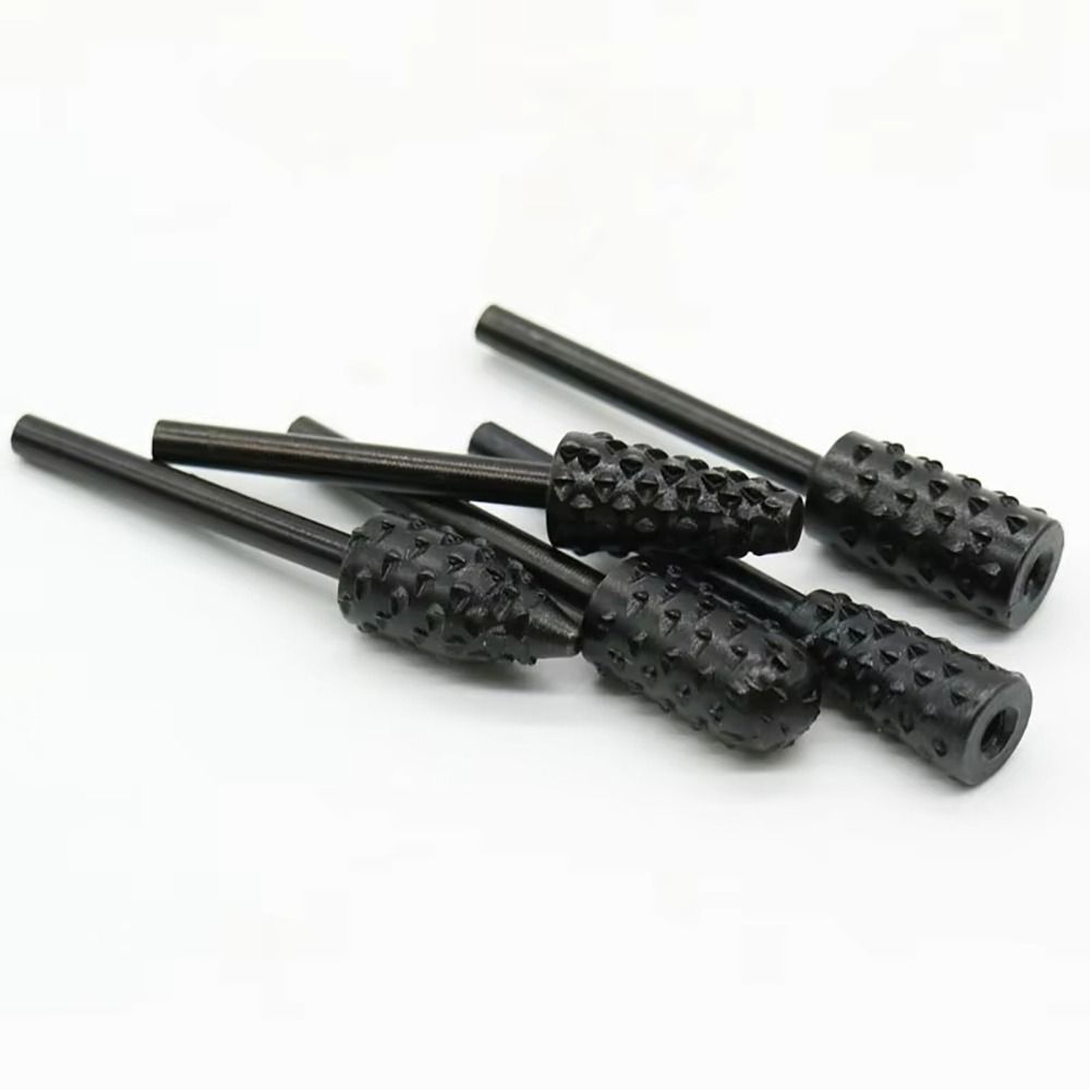 5/10Pcs Black Grey Rotary Burr Set 6mm Shank Grinding Head Drill Bits for Woodworking Root Carving
