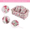 Son De ZosuMae Dollhouse Scale Dollhouse Accessories Flower Pattern Mini Furniture Sofa Set With Back Cushions [Trantean Mode] Sofa, 1/12 (# 2)