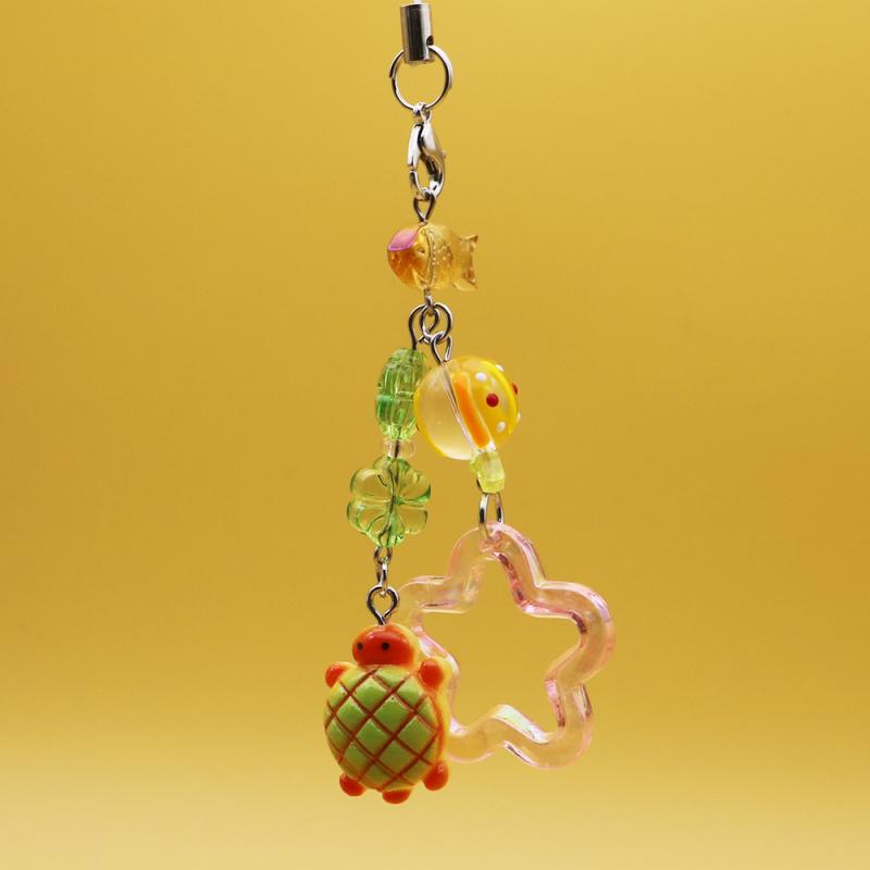 Cute Turtle Five-Pointed Star Mobile Phone Lanyard Y2K Sweet Phone Chain Keyring Camera Pendant For Girls Gift