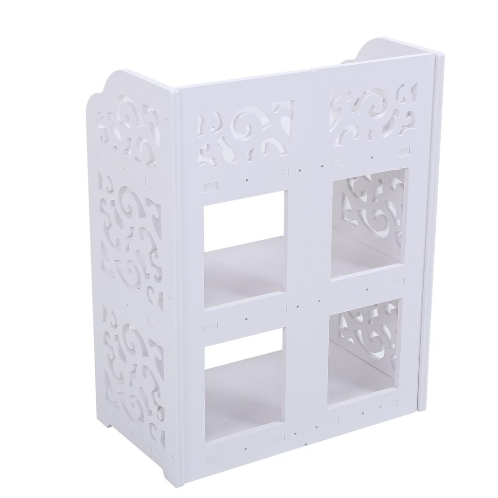 3 Tiers White Hollow Out Shoe Rack Stand Storage Organiser Shelf 60cm